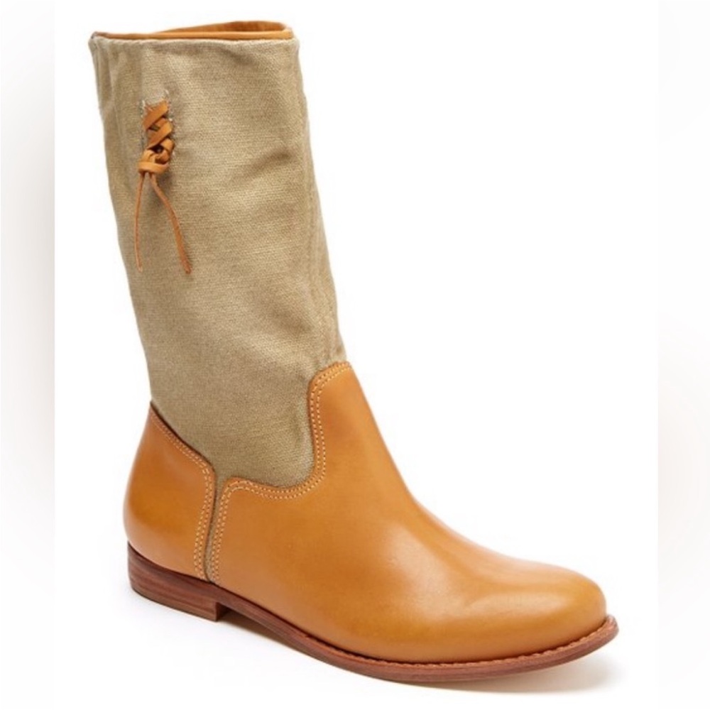 Matisse Coachella camel leather & canvas slouchy boots